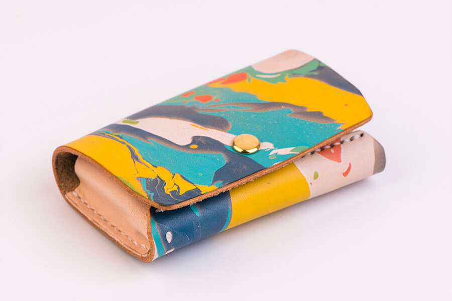 Genuine Leather Marble Card Case 