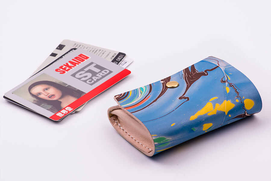 Genuine Leather Marble Card Case 