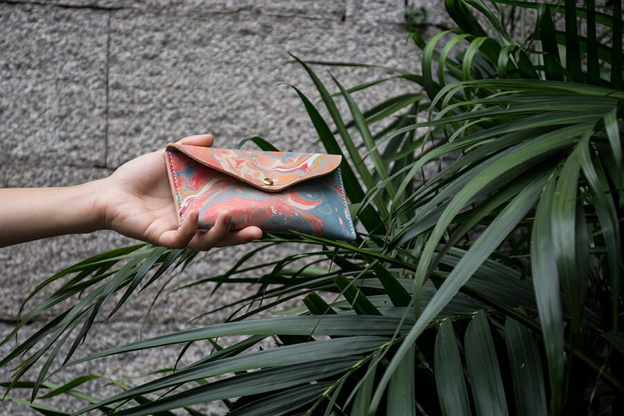 Genuine Leather Marble Simple Wallet 