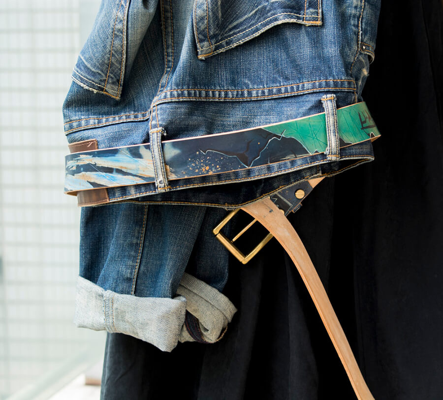 Genuine Leather Splatter Belt 