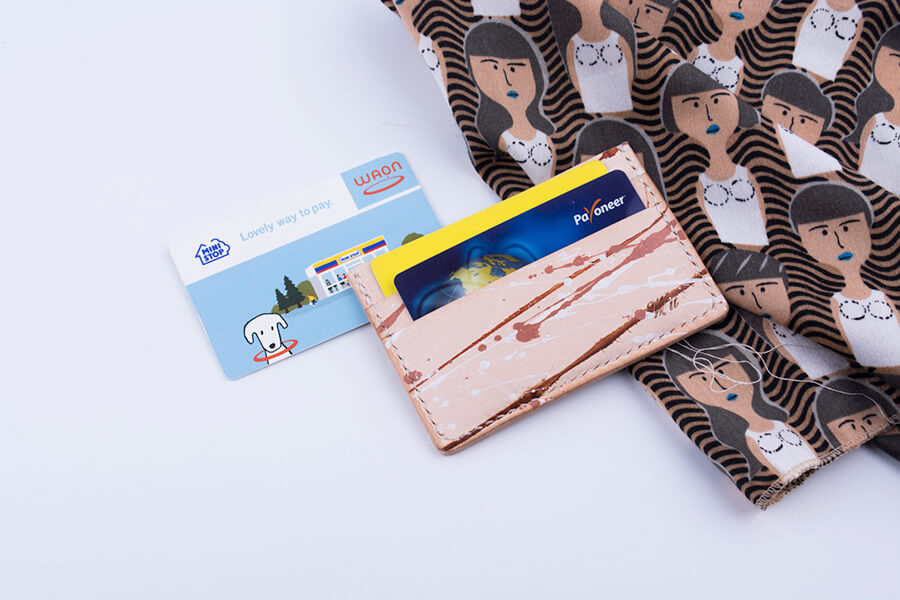 Genuine Leather Splatter Card Case 
