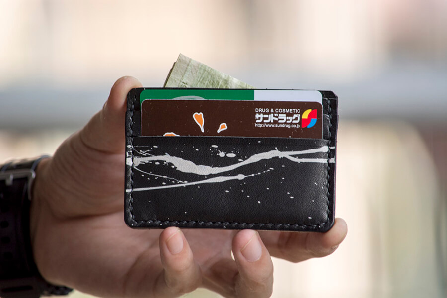 Genuine Leather Splatter Card Case 