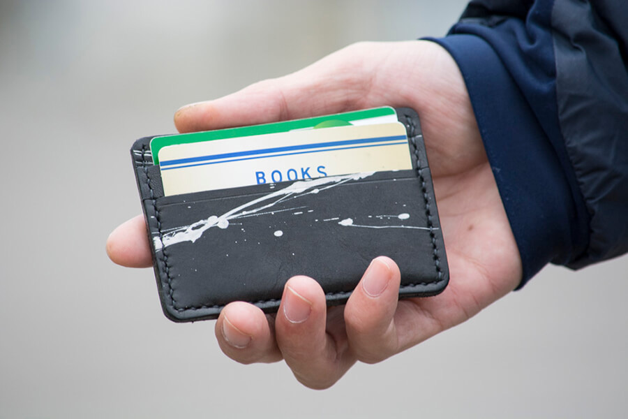Genuine Leather Splatter Card Case 