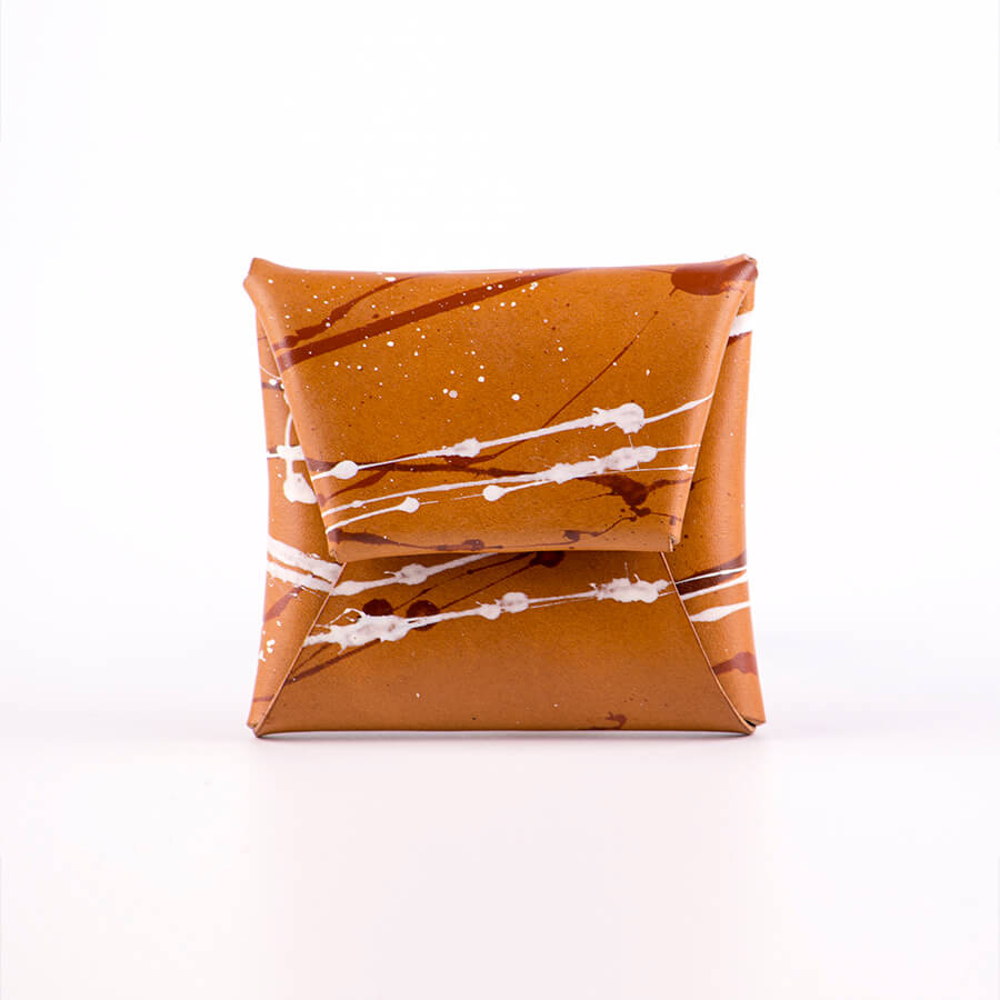 Genuine Leather Splatter Coin Case 