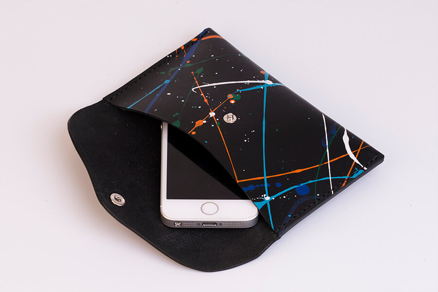 Genuine Leather Splatter Simple Wallet 