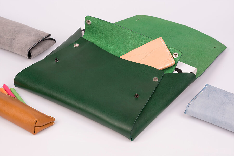 Genuine Leather Marble Briefcase 