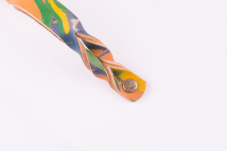 Genuine Leather Marble Door Pulls 