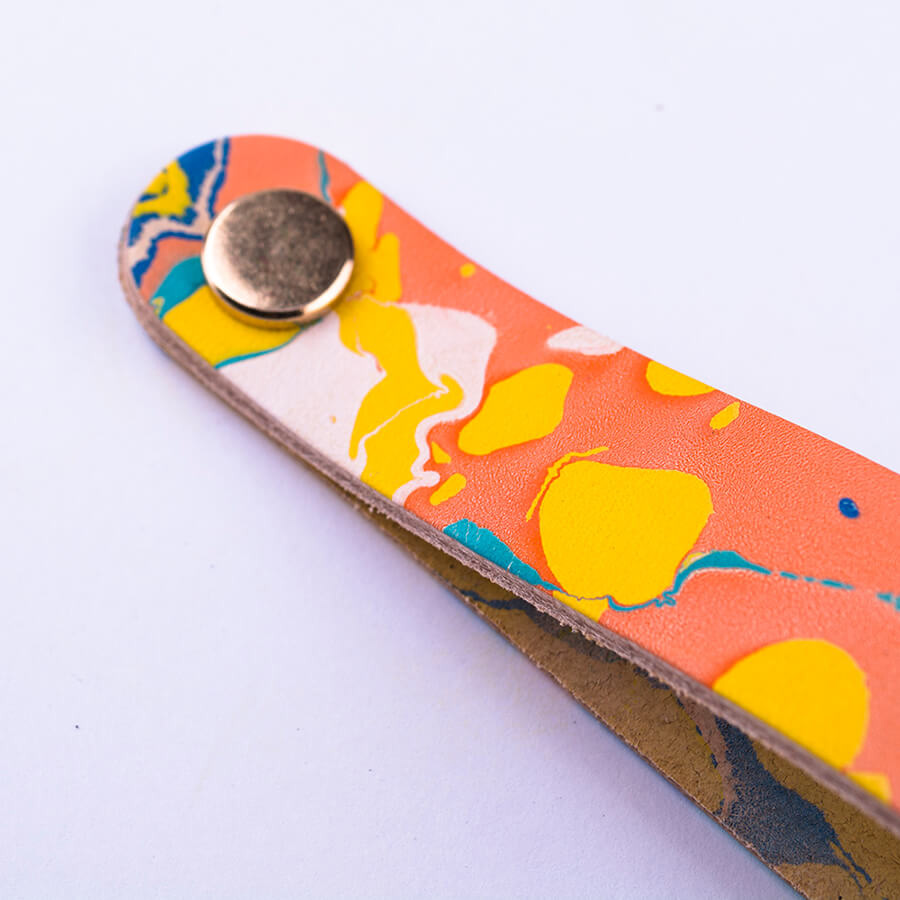 Genuine Leather Marble Door Pulls 