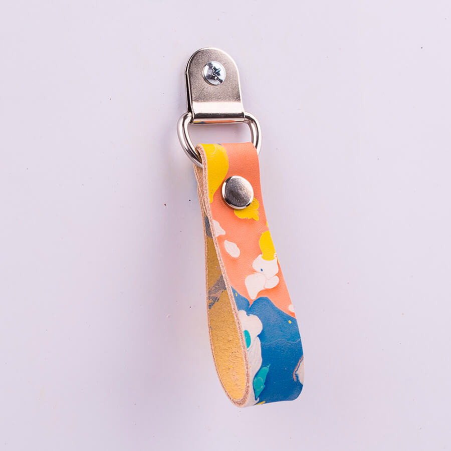 Genuine Leather Marble Door Pulls 