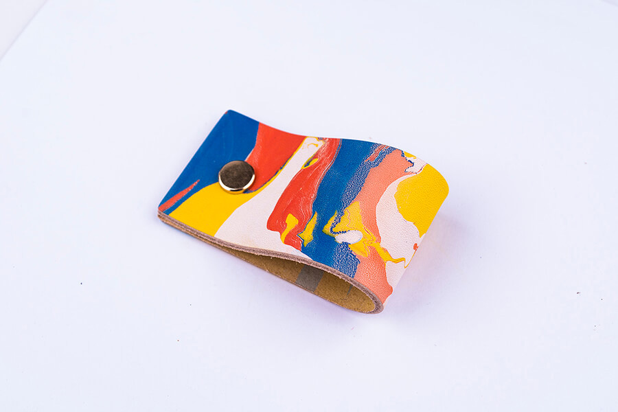 Genuine Leather Marble Door Pulls 