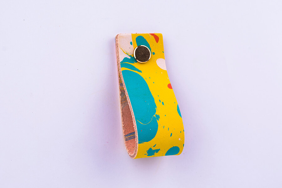 Genuine Leather Marble Door Pulls 