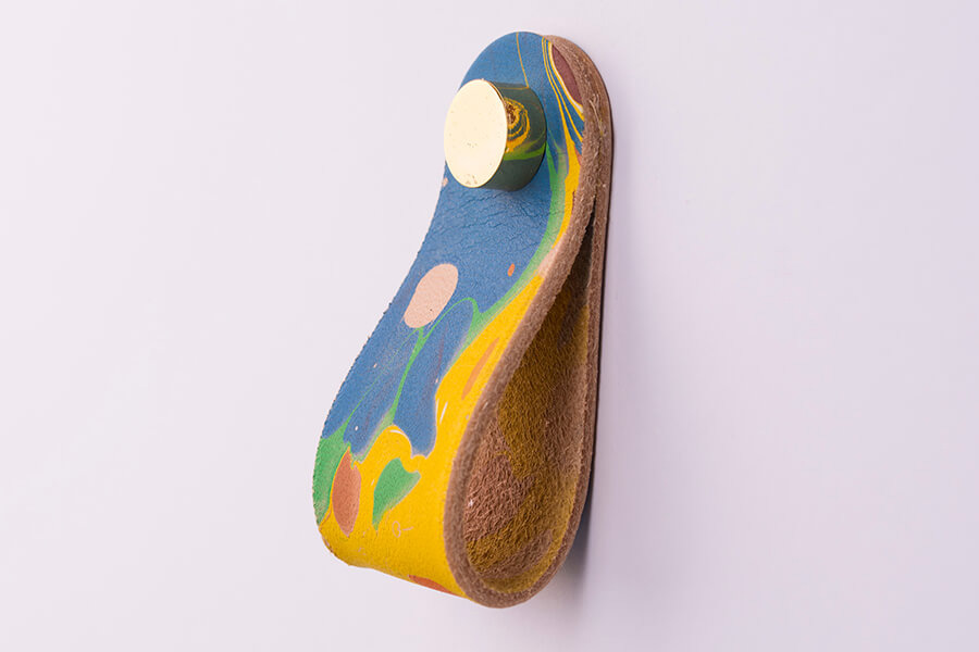 Genuine Leather Marble Drawer Handle 