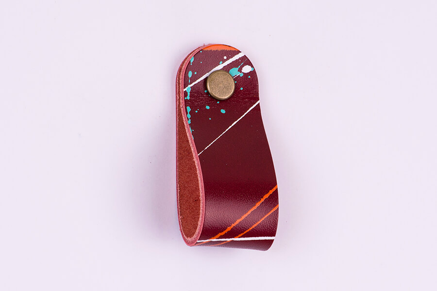 Genuine Leather Splatter Door Pulls 