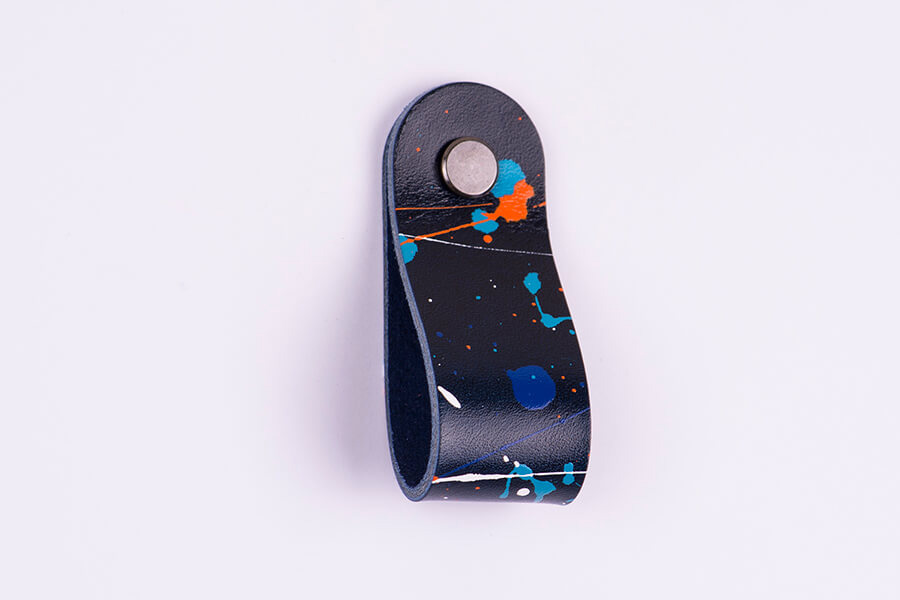 Genuine Leather Splatter Door Pulls 