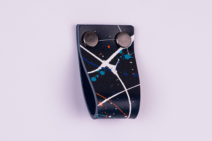 Genuine Leather Splatter Door Pulls 