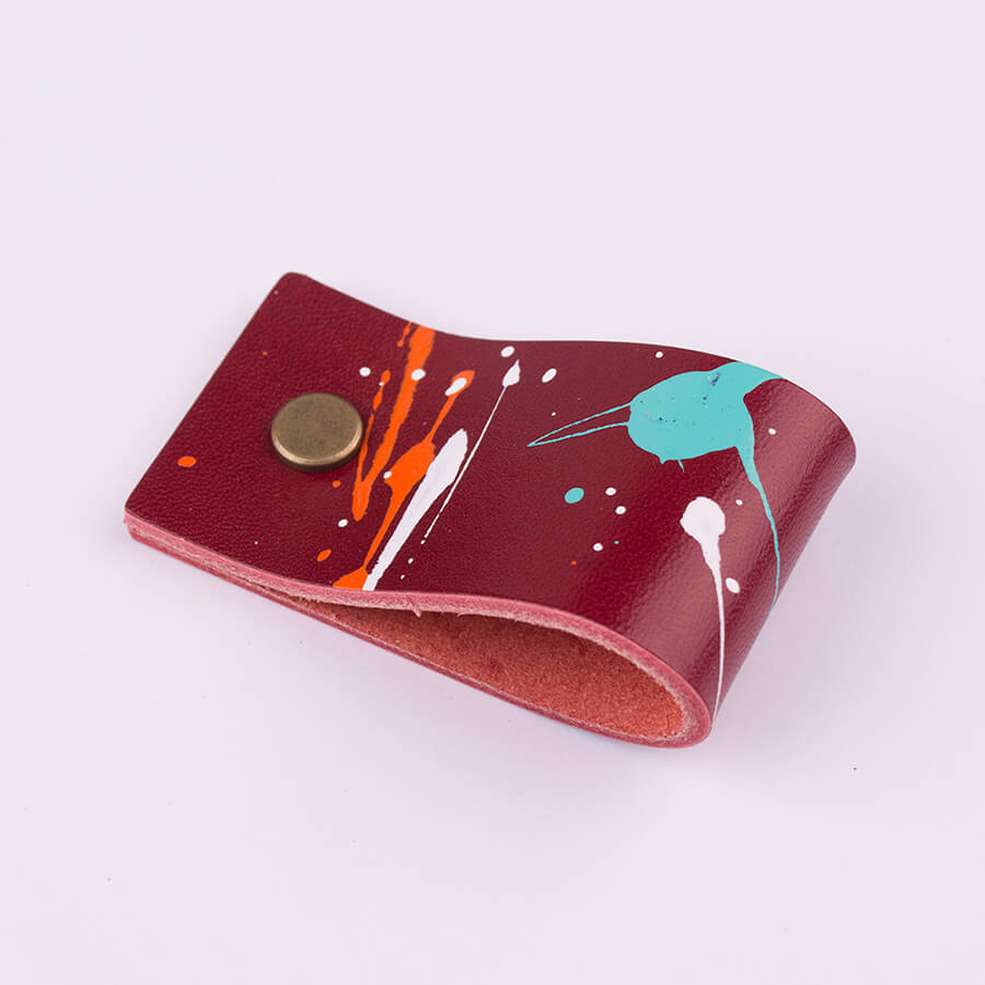 Genuine Leather Splatter Door Pulls 