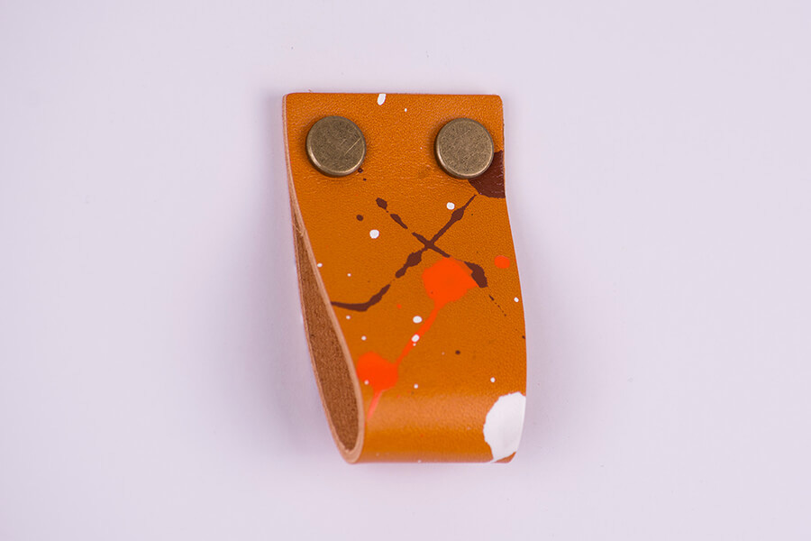 Genuine Leather Splatter Door Pulls 