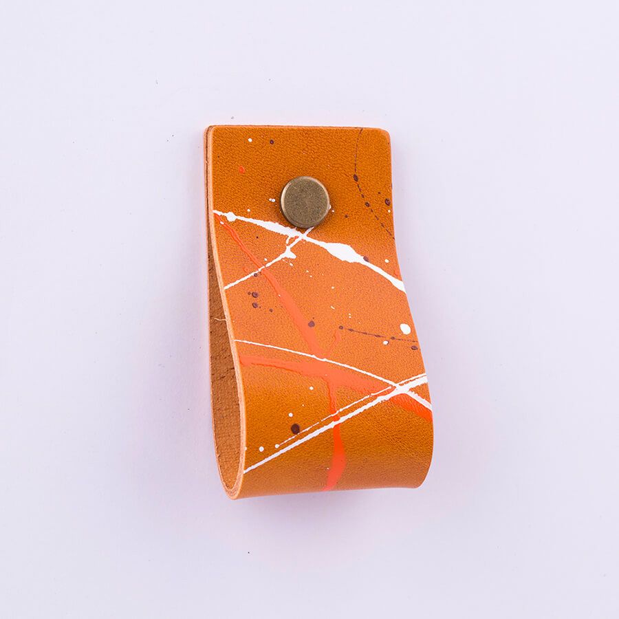 Genuine Leather Splatter Door Pulls 