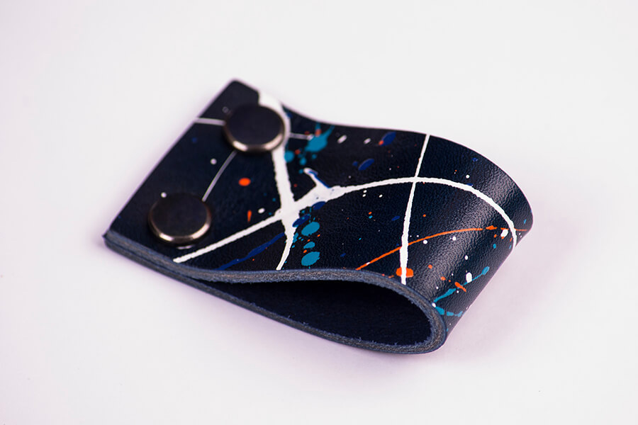 Genuine Leather Splatter Door Pulls 