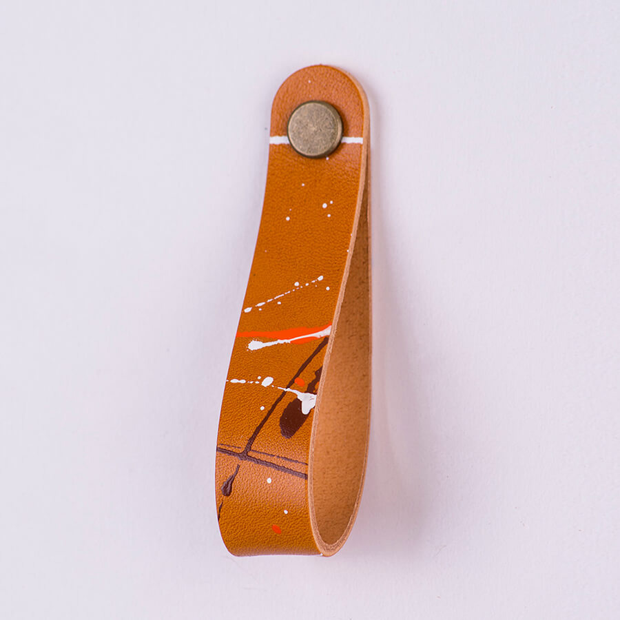Genuine Leather Splatter Door Pulls 