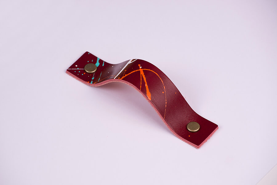 Genuine Leather Splatter Door Pulls 