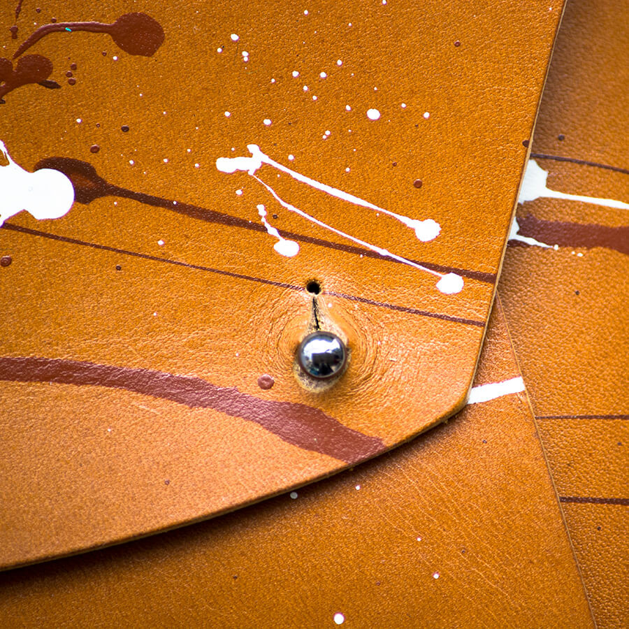 Genuine Leather Splatter Hand Bag 
