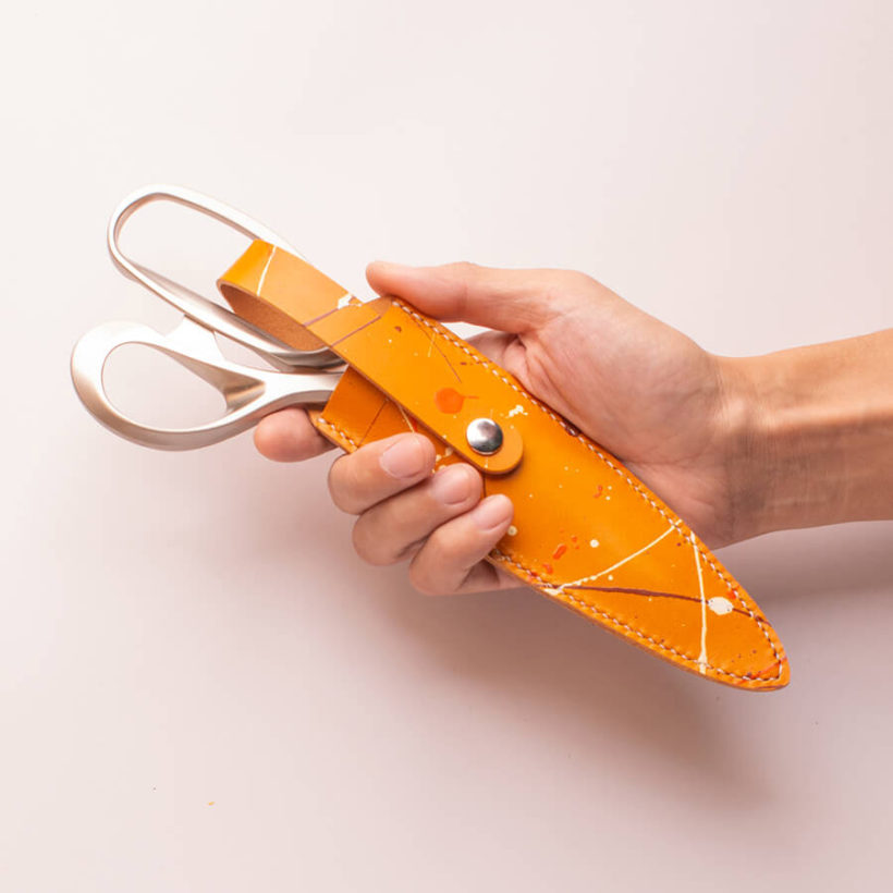 joegoods.com, JoeGoods_genuine_Leather_splatter_1615 tailor scissors case