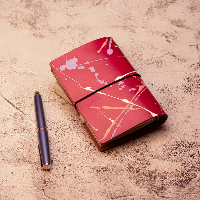 joegoods.com, JoeGoods_genuine_Leather_splatter_1901 A7 Travelers Notebook