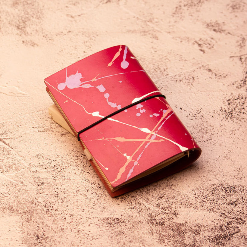 joegoods.com, JoeGoods_genuine_Leather_splatter_1901 A7 Travelers Notebook