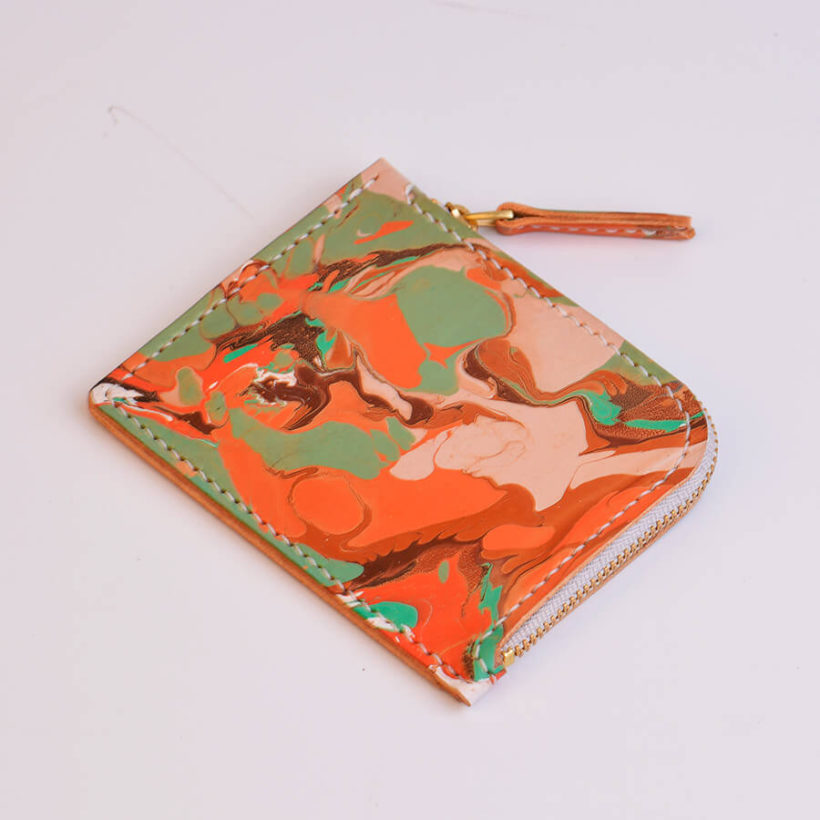 joegoods.com, JoeGoods_genuine_Leather_marble_1102 Stylish Short Zipper Wallet