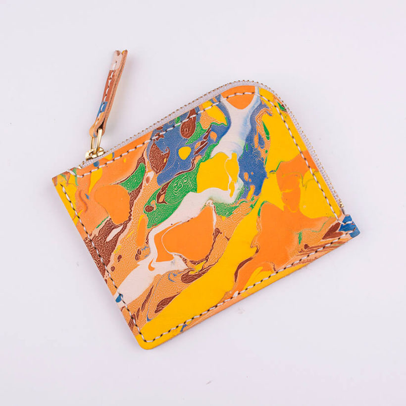 joegoods.com, JoeGoods_genuine_Leather_marble_1102 Stylish Short Zipper Wallet