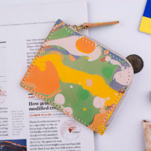 joegoods.com, JoeGoods_genuine_Leather_marble_1102 Stylish Short Zipper Wallet