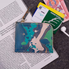 joegoods.com, JoeGoods_genuine_Leather_marble_1102 Stylish Short Zipper Wallet