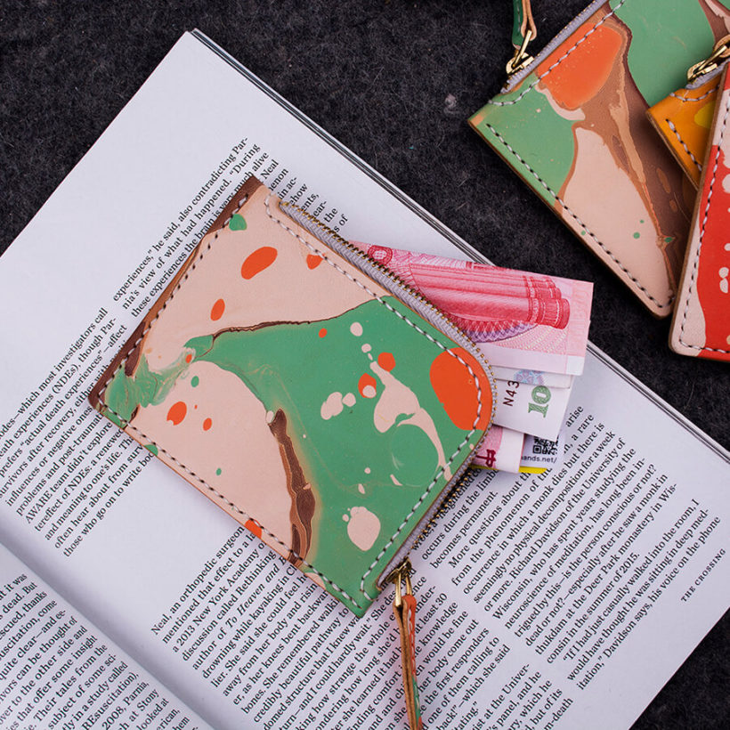 joegoods.com, JoeGoods_genuine_Leather_marble_1102 Stylish Short Zipper Wallet