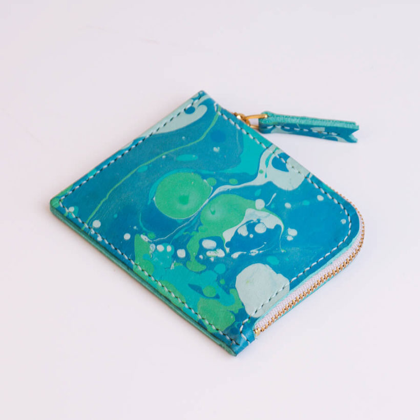 joegoods.com, JoeGoods_genuine_Leather_marble_1102 Stylish Short Zipper Wallet