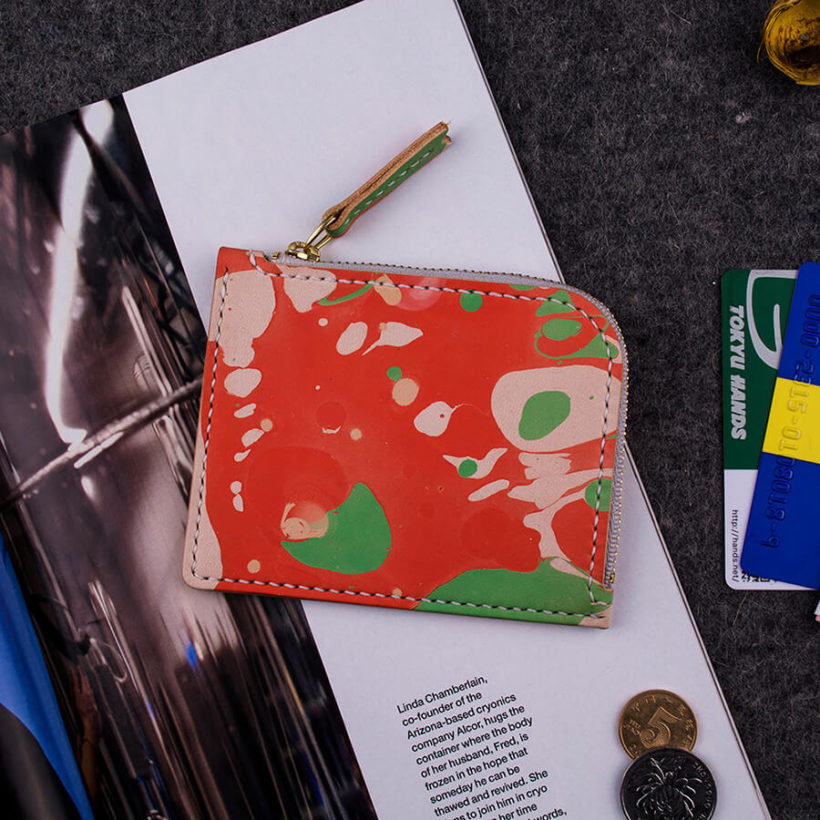 joegoods.com, JoeGoods_genuine_Leather_marble_1102 Stylish Short Zipper Wallet