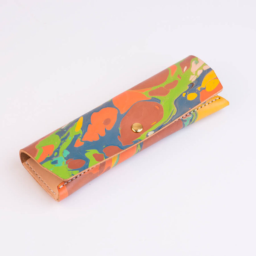joegoods.com, JoeGoods_genuine_Leather_marble_1201 Pencil Case