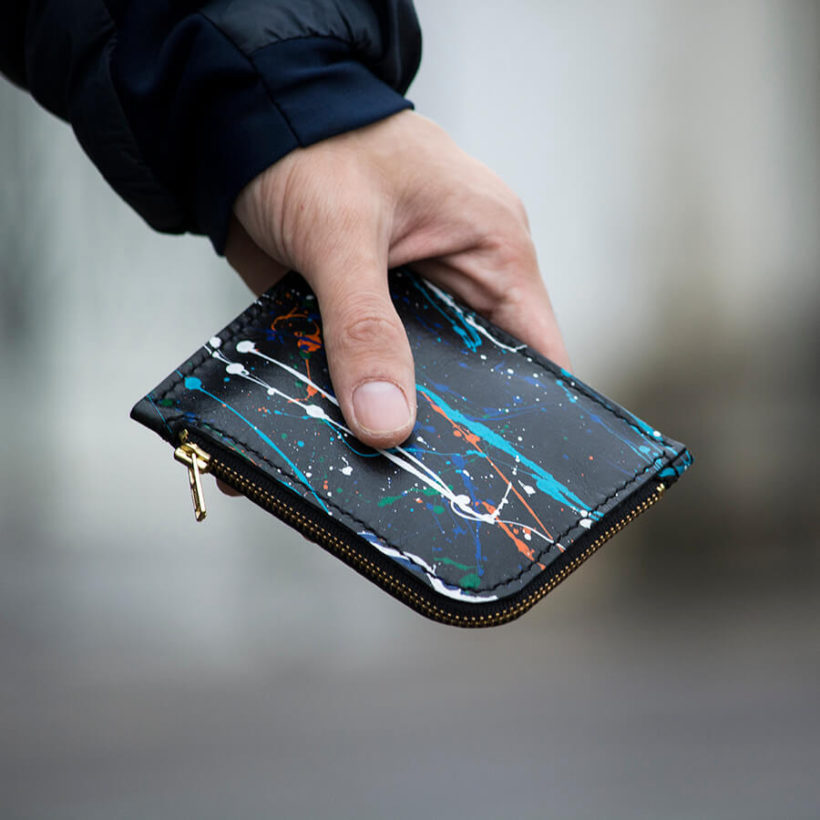 joegoods.com, JoeGoods_genuine_Leather_splatter_1102 zip wallet