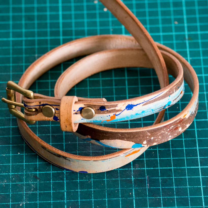 joegoods.com, JoeGoods_genuine_Leather_splatter_1302 women belt